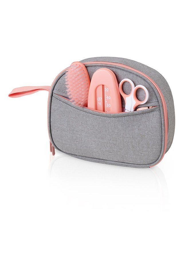 babymoov - Baby Nursing Kits, Personal Care Kit, Vanity Set Including - Thermometer, Nail Clippers, Files, Scissors, Nose Suction, Teether, Hairbrush, Toothbrush, Peach - Image 1