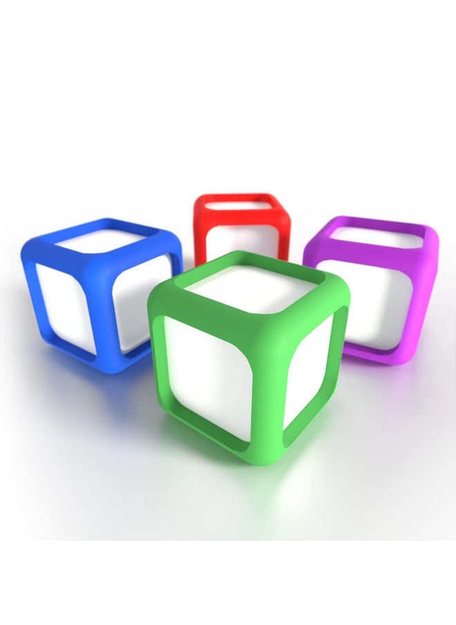 Scribbledo Dry Erase Dice Set Of 4-2X2 Inches Multipurpose Colorful Write On Wipe Off Dry Erase Blocks Blank Pocket Dice To Draw Letters Numbers And Much More Educational Classroom Supplies For Kids  - Image 1