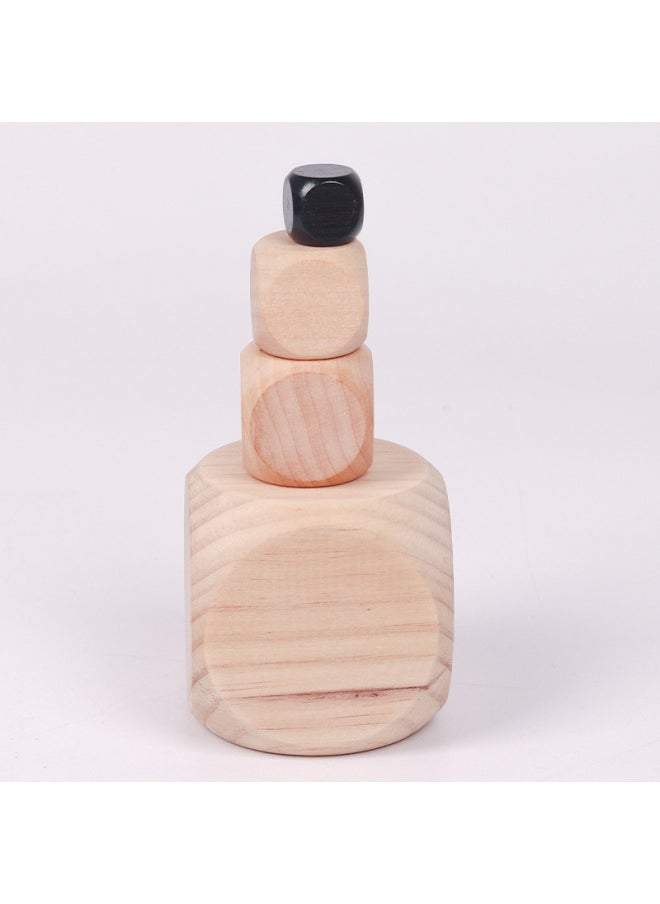 null - Wooden Children's Sandbox Color Blank Dice Round Corner Color Color Solid Wood Wooden Sieve Playground-Color:2.0cm Blank Dice-Specifications:Muddy Water Sophora Japonica - Image 1