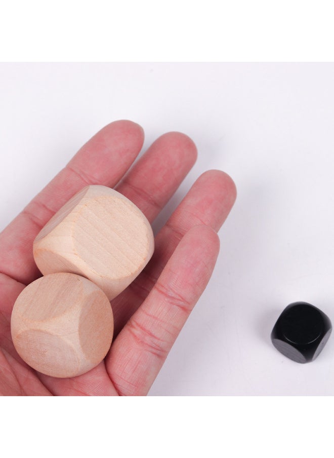 null - Wooden Children's Sandbox Color Blank Dice Round Corner Color Color Solid Wood Wooden Sieve Playground-Color:2.0cm Blank Dice-Specifications:Muddy Water Sophora Japonica - Image 1
