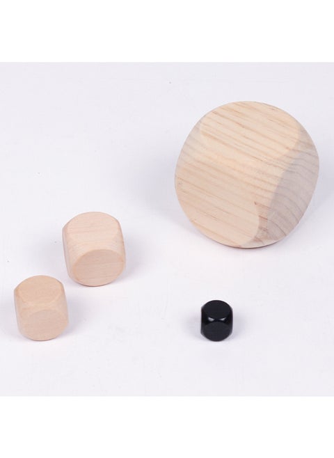 Wooden Children's Sandbox Color Blank Dice Round Corner Color Color Solid Wood Wooden Sieve Playground-Color:2.0cm Blank Dice-Specifications:Muddy Water Sophora Japonica