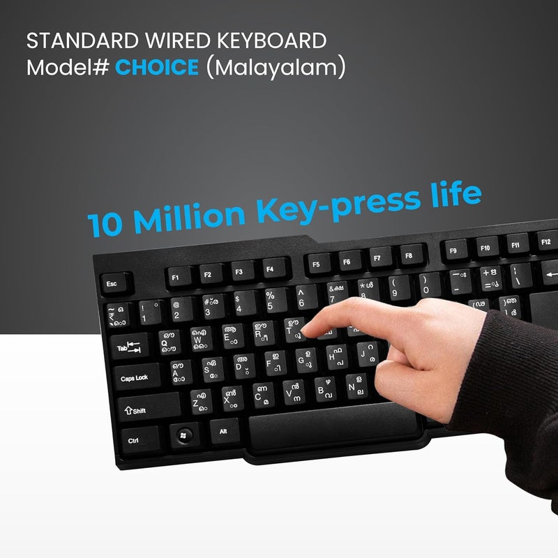 ProDot Telugu Standard Wired Keyboard with Rupees Symbol I Made in India | Ergonomic, Spill Resistant Design | 104 Keys | 10M Key Life | 1 Year Warranty | Compatible with Windows, iOS, Linux - Image 3