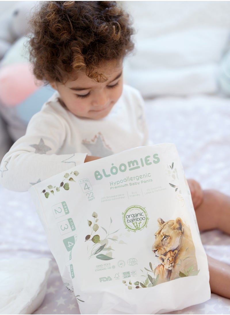 Bloomies - Organic Bamboo Baby Pants Size 4 (9-14kg baby) 22pcs| Eco-friendly, Hypoallergenic, Non-toxic, Breathable Pullups - Image 1
