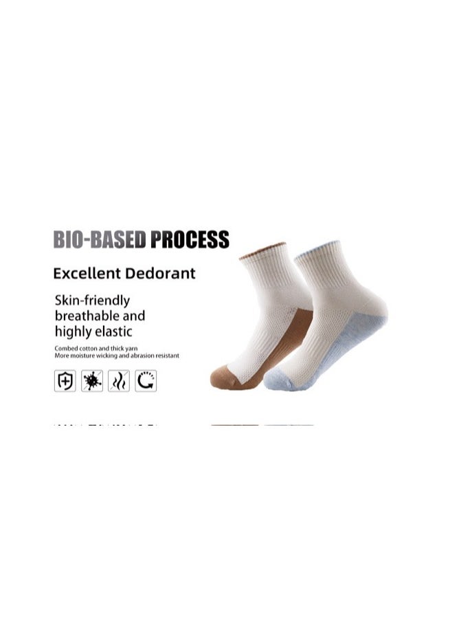 Globalests - Mid-Length adult Socks, Sweat-Absorbent And Breathable Sports Socks, Cotton Mid-Length Socks For All Seasons, 5 Pairs - Image 1