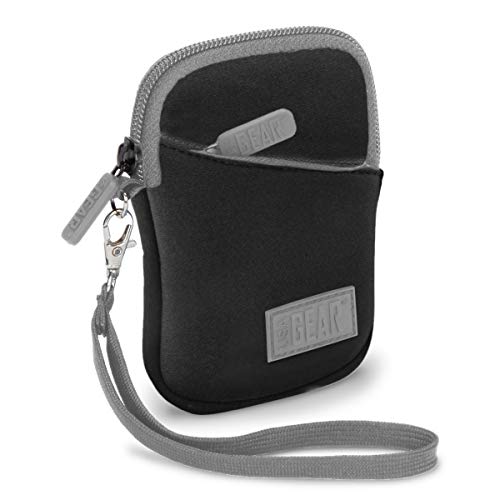 USA Gear Small Camera Case Compatible with Nikon Coolpix A10, S4300, S6900, W300, L22 & More - Digital Camera Sleeve Neoprene, Belt Loop, Wrist Strap, Pocket for SD Cards, Batteries (Black) - Image 1
