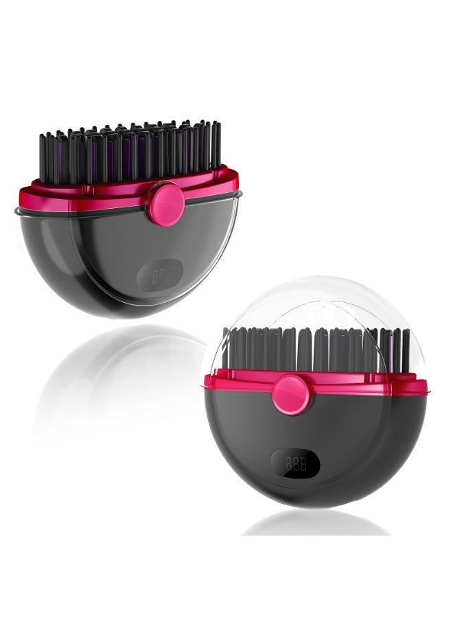 Mini Cordless Hair Straightener Comb, Portable Rechargeable Heated Hair Brush with LCD Display, 3 Heat Levels, Anti-Scald Teeth Hair Straightening Brush for Smooth Frizz-Free Hair, Lightweight & Mini Carry For Travel & Daily Use - Image 1