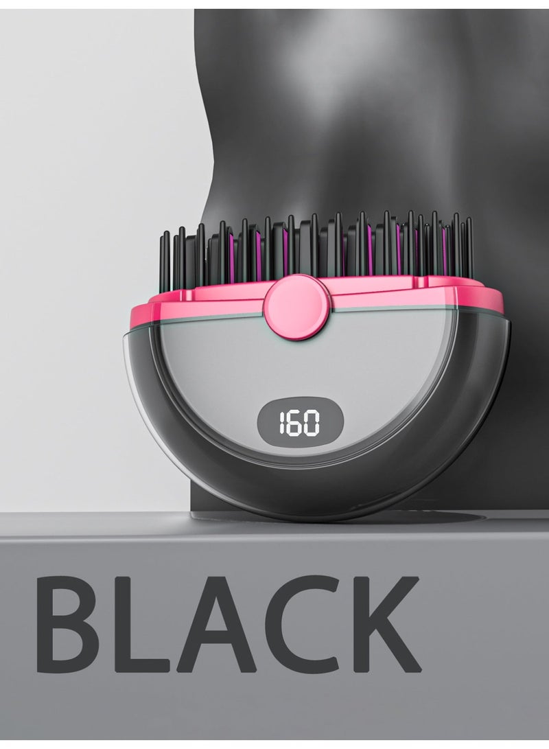 Mini Cordless Hair Straightener Comb, Portable Rechargeable Heated Hair Brush with LCD Display, 3 Heat Levels, Anti-Scald Teeth Hair Straightening Brush for Smooth Frizz-Free Hair, Lightweight & Mini Carry For Travel & Daily Use - Image 2