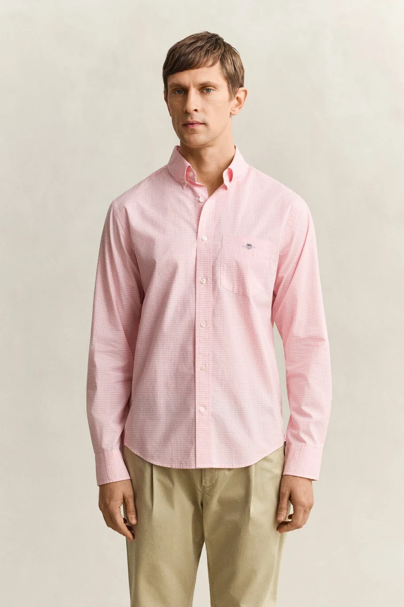 GANT  Regular Classic Poplin Gingham Shirt for Men | Best Price UAE