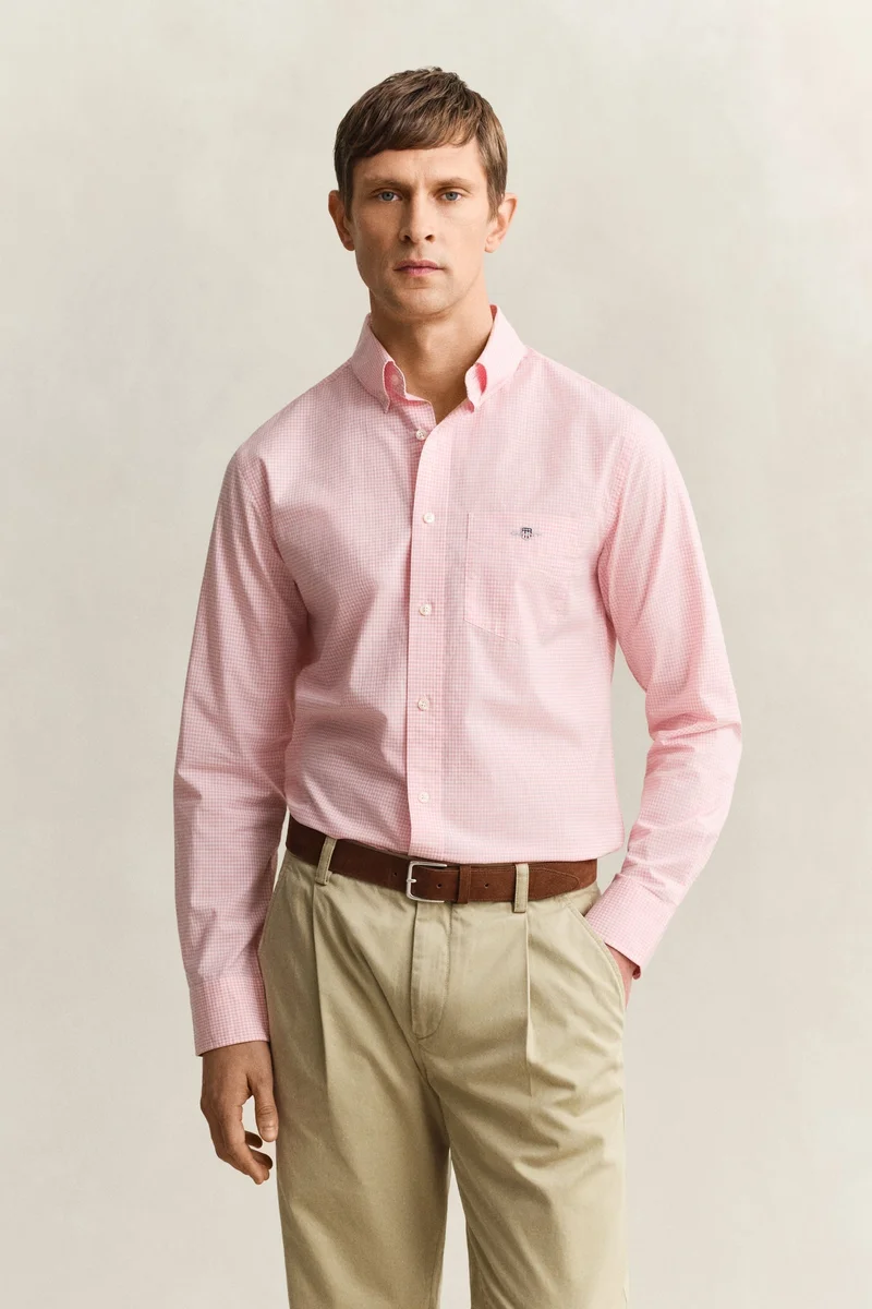 GANT  Regular Classic Poplin Gingham Shirt for Men | Best Price UAE