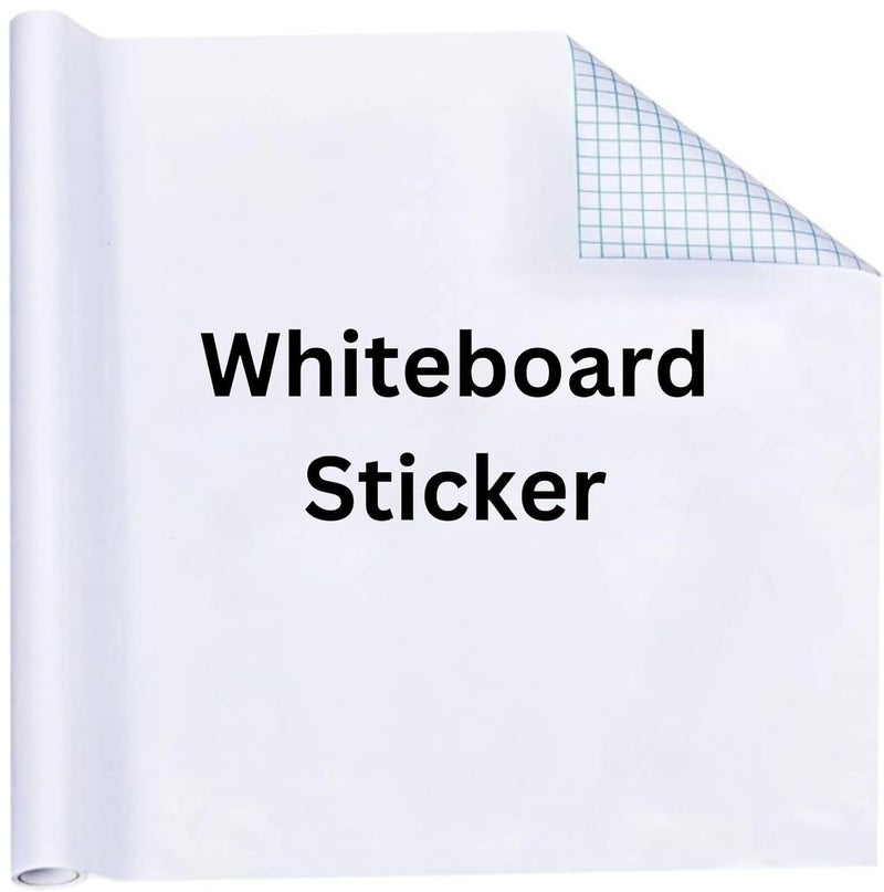 COSMOS STAR ملصق حائط سبورة بيضاء، كبير جداً قوي ودائم سهل المسح ذاتي اللصق ورق حائط قابل للتقشير واللصق سبورة بيضاء لرسم الأطفال، المكتب، المدرسة، ديكور المنزل (24 × 60 بوصة، أبيض) - Image 1