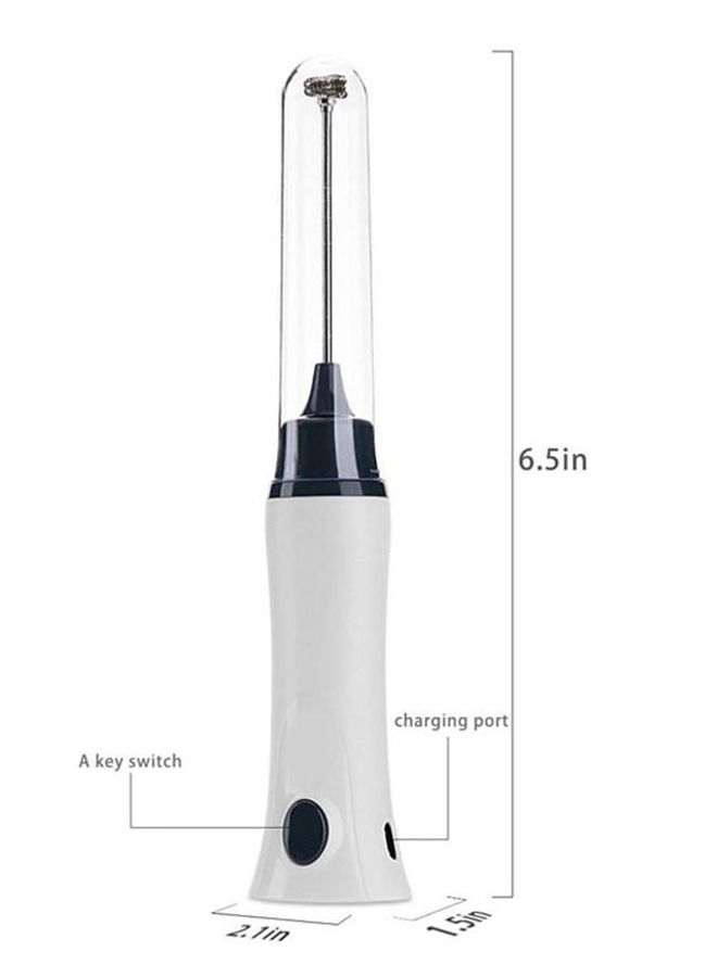 Rechargeable whisk, handheld stainless steel milk frother foamer, coffee mixer with charging cable - Image 4
