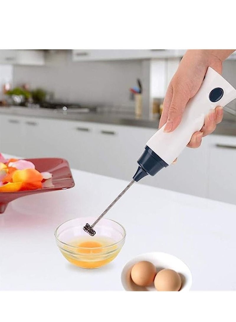 Rechargeable whisk, handheld stainless steel milk frother foamer, coffee mixer with charging cable - Image 2