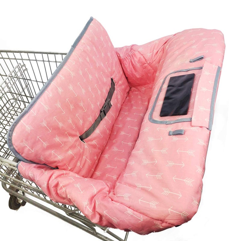 ICOPUCA Shopping Cart Covers for Baby Girl, Cotton High Chair Cover, Machine Washable for Infant, Toddler (Pink) - Image 2