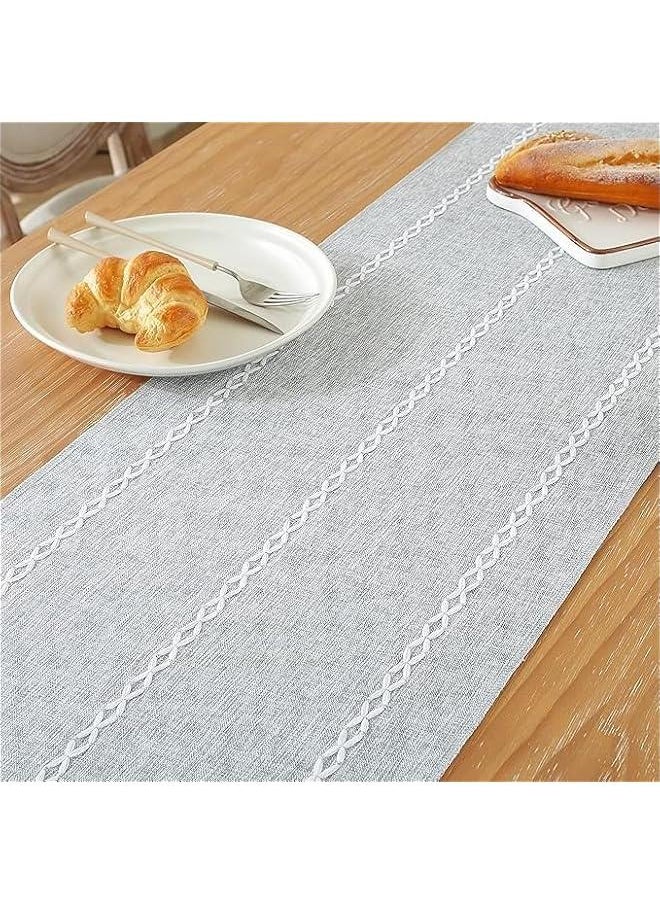 HOOKOR Macrame Table Runner, 72 Inches Rustic Farmhouse Table Runners with Tassels, Boho Cotton Linen Table Runner for Table Decorations, Holiday Party and Wedding  - Image 5
