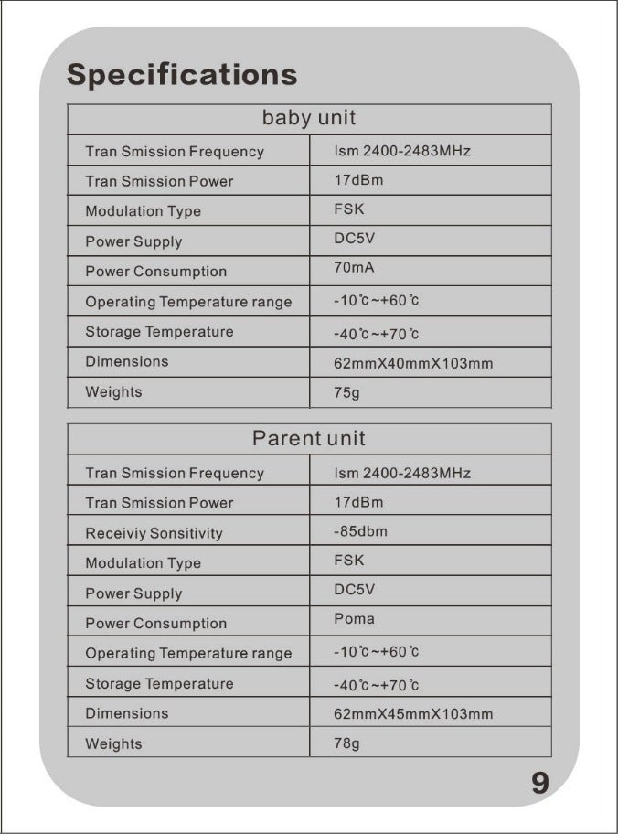 V20 Wireless Voice Baby Monitor with Battery Power - Ideal for Home, Elderly & Kids - Image 5