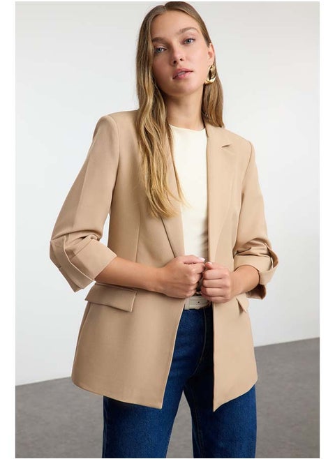 Folded Sleeves Epaulette Regular Woven Blazer Jacket TWOAW25BC00004