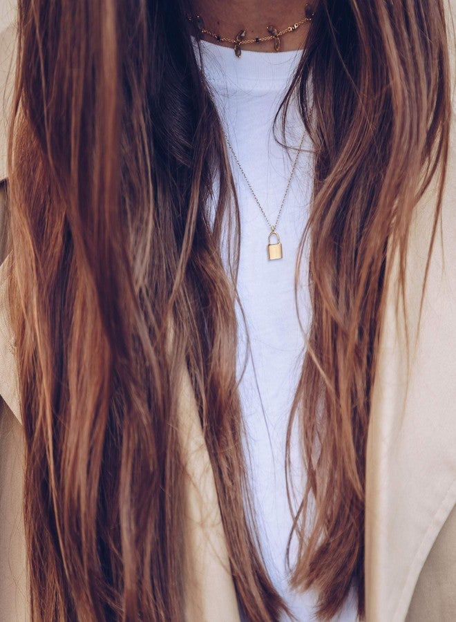 MEVECCO Gold Dainty Lock Necklace for Women 18K Gold Plated Cute Tiny Padlock Boho Love Elegant Necklace - Image 4