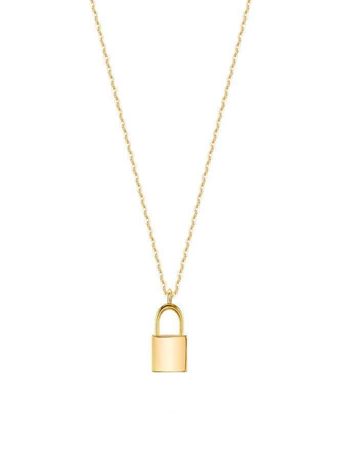 MEVECCO Gold Dainty Lock Necklace for Women 18K Gold Plated Cute Tiny Padlock Boho Love Elegant Necklace - Image 1