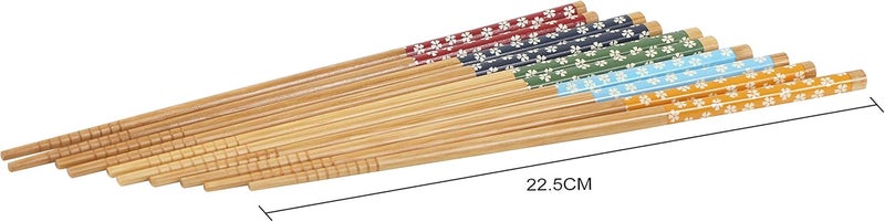 Exzact 10 Pairs Natural Bamboo Chopsticks Reusable Chopsticks Set - Image 5