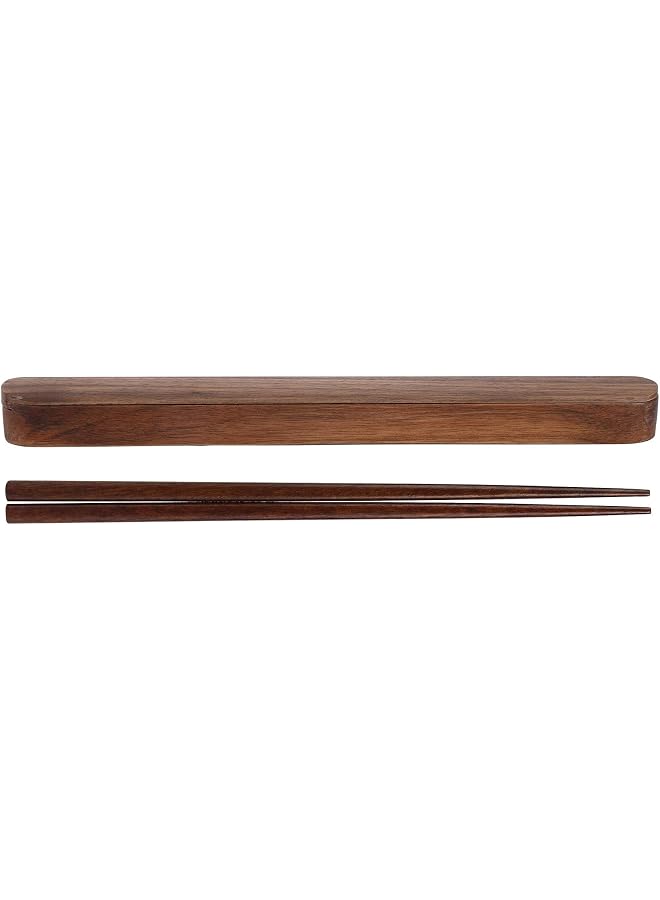 S-TOP Black Walnut Wooden Chopsticks, Portable Kids Chopsticks, for Picnic, School, Travel, Camping - Image 1