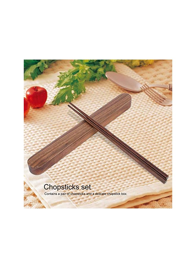 S-TOP Black Walnut Wooden Chopsticks, Portable Kids Chopsticks, for Picnic, School, Travel, Camping - Image 3