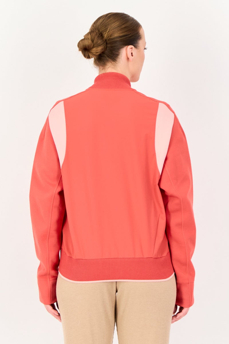 Adidas سويت شيرت رياضي نسائي مزين بشعار مطرز، أحمر - Image 3