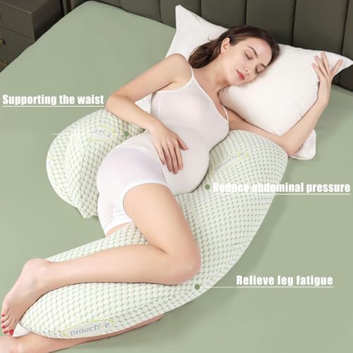CozyCrest Pregnancy Pillow H-Shaped | Maternity Pillow for Women | Full Body Support Belly & Back Pain Relief | Removable Washable Hypoallergenic Organic Cotton Cover - Image 2