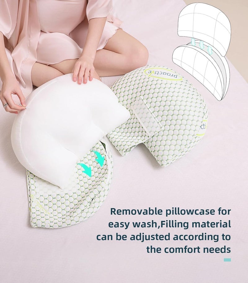 CozyCrest Pregnancy Pillow H-Shaped | Maternity Pillow for Women | Full Body Support Belly & Back Pain Relief | Removable Washable Hypoallergenic Organic Cotton Cover - Image 4