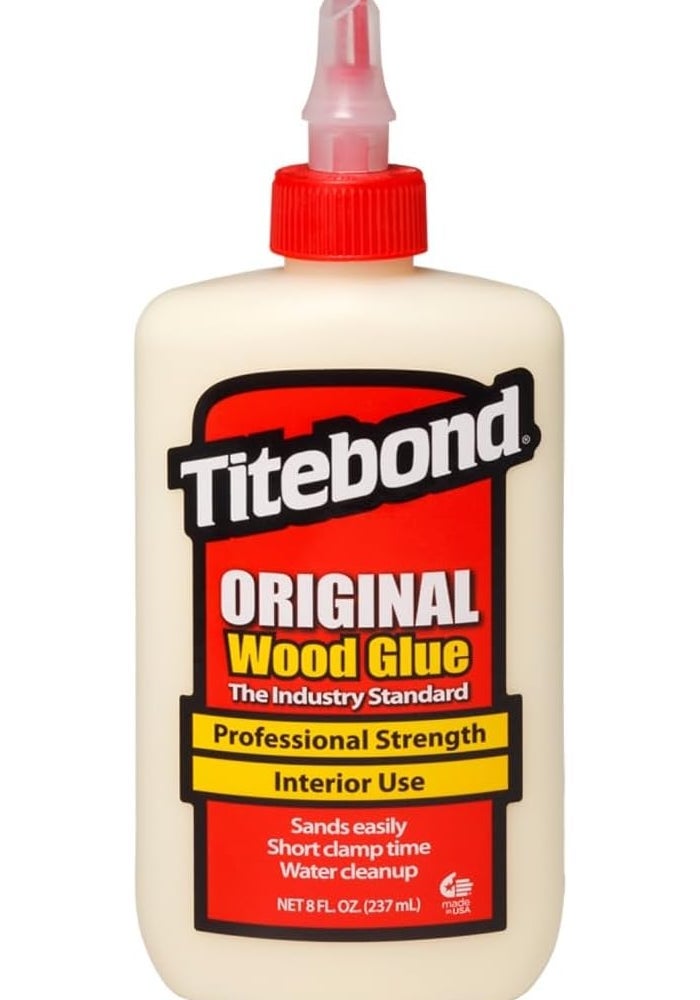 Titebond Original Wood Glue - Professional Strength, 8 fl oz (237 ml), Ideal for Wood, Cloth, and Leather - Image 1