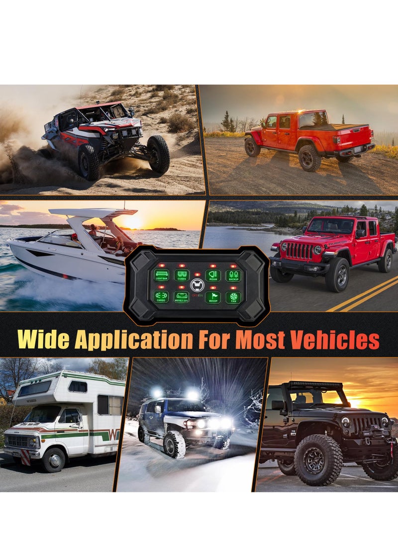 Generic - Wireless 8 Gang Switch Panel, Remote Control Switch Pod with Toggle Momentary Pulsed Waterproof Universal Circuit Control Relay System Box for Off Road Truck Jeep Boat SUV UTV ATV Camper - Image 1