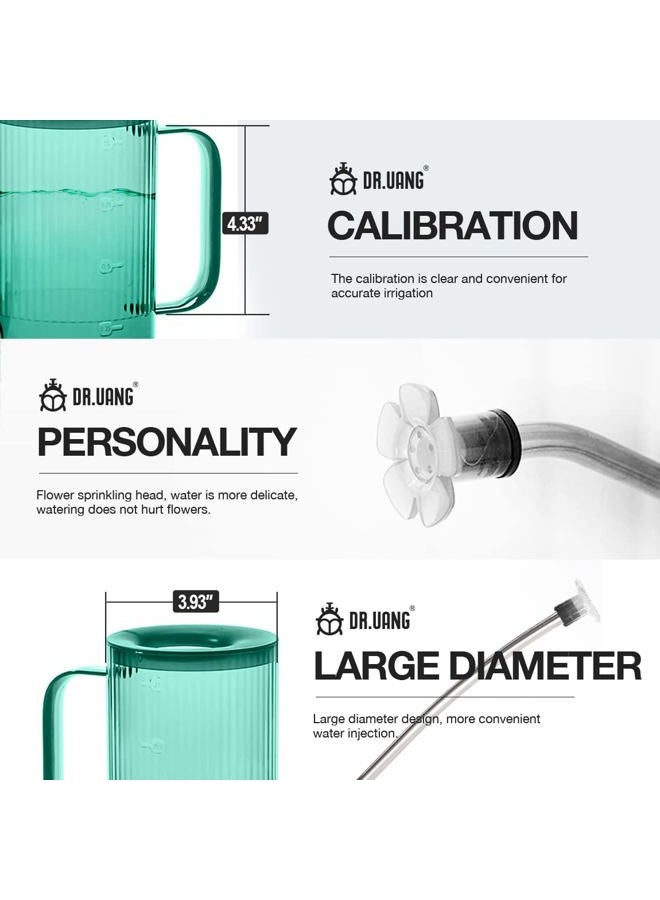 DR.UANG Watering Can for Indoor Plants with Long Spout Stainless Steel (Detachable) Small 1L/34oz Rainbow Plastic Small Watering Cans for Succulents/Airplants/Houseplants/Outdoor/Gardening (Emerald) - Image 5