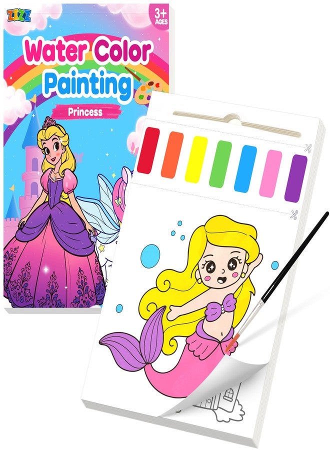 ZIZZ Paint with Water Coloring Books for Toddlers, Princess Watercolor Painting Sets for Kids Ages 3-5 4-8 Years Old, No-Mess Drawing Activity Art Craft Toys Birthday Valentine's Day Gifts for Girls - Image 1