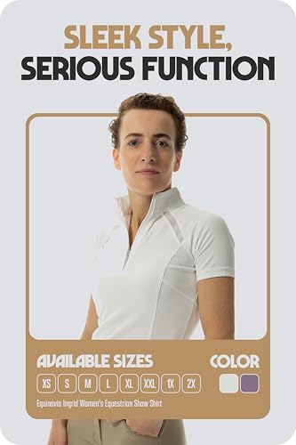 Equinavia Ingrid Women's Equestrian Show Shirt - Short Sleeved Performance Shirt with Cooling Mesh Panels - White - S - Image 2