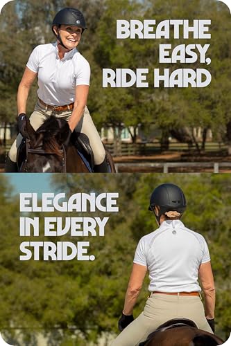 Equinavia Ingrid Women's Equestrian Show Shirt - Short Sleeved Performance Shirt with Cooling Mesh Panels - White - S - Image 3