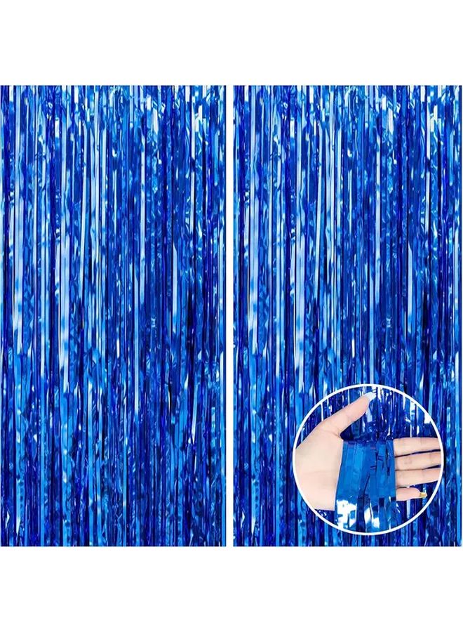 Blue Foil Tassel Backdrop 6Pcs Party Decor For Birthday Graduation Christmas - Image 5