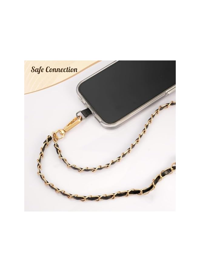 Green Tiger Universal Phone Lanyard Metal Cell Phone Chain Anti-Theft Crossbody Strap Fit for iPhone 15 Pro Max and Most Smartphones Adjustable Cell Neck Holder for Women Gold & Black - Image 5