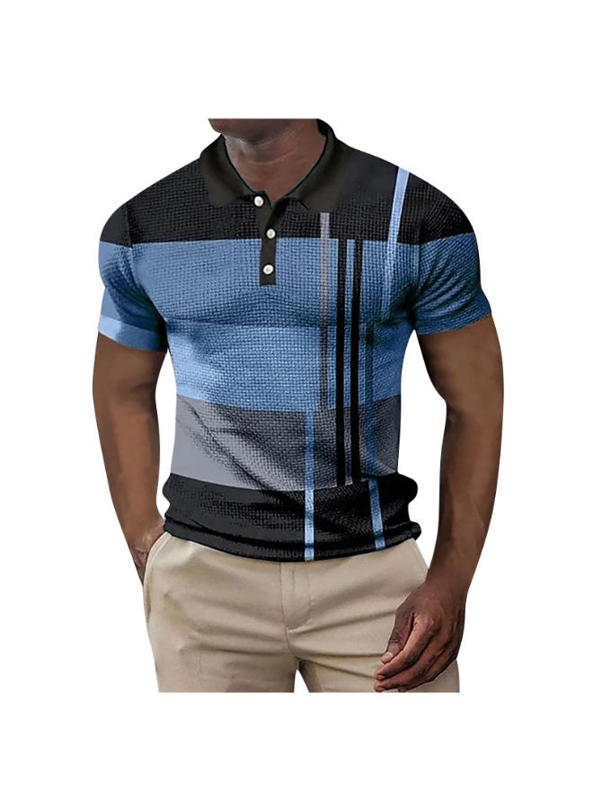 Summer  Fashion Men's Turn-down Collar Short Sleeve Striped Pullover T-shirts Casual Trendy Slim T-shirts Male Clothes - Image 2