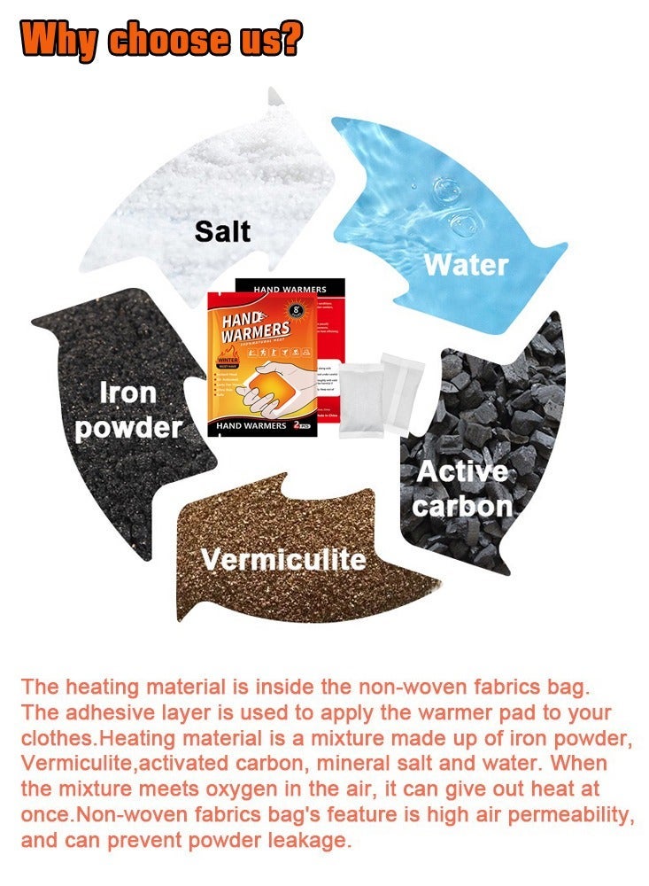 SänHahn Air-Activated Disposable Hand Warmers, Unique Design Reacts with Air Creating a Safe and Long Lasting Hand Warmer, Disposable 10 Pair Pack, Orange - Image 4