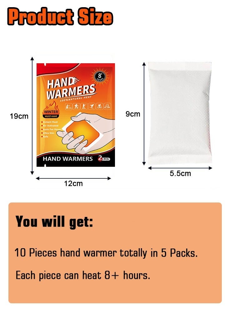 SänHahn Air-Activated Disposable Hand Warmers, Unique Design Reacts with Air Creating a Safe and Long Lasting Hand Warmer, Disposable 10 Pair Pack, Orange - Image 3