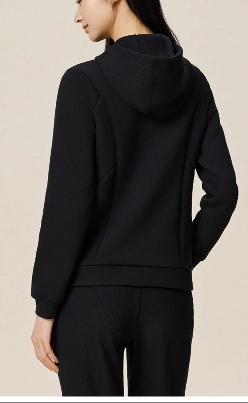 ANTA Knit Track Top - Cross Training Black - A-Stretch Shape Hoodie Jacket