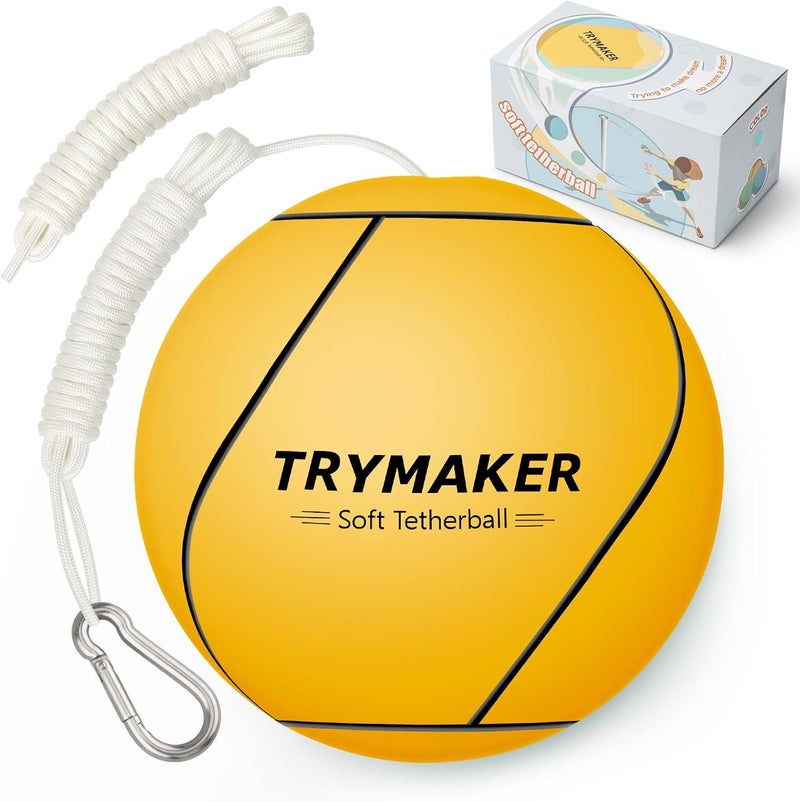 Trymaker Store Tetherball, Tether Balls and Rope Set, Replacement Tetherball for Adults Backyard Outdoors - Image 1