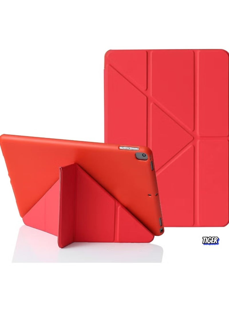 TIGER iPad 10.2 Inch Case for iPad 9th Generation 2021, iPad 8th Generation 2020 & iPad 7th Generation 2019, 5-in-1 Multiple Viewing Angles, Auto Wake/Sleep Soft Back Cover, Red - Image 1