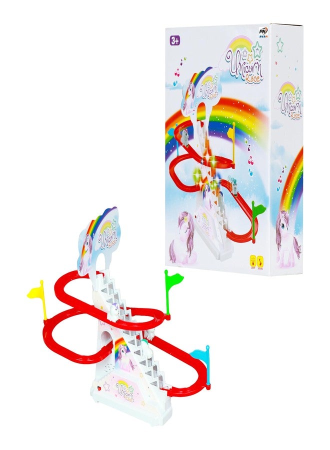 PN AVAN Track Racing Toys for Kids - Small Stair Climbing Toys for Kids, Escalator Toy with Lights and Music (Design 2) - Image 1