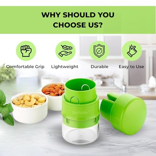 Solitude High Precision Dry Fruit Cutter & Slicer | Built-in Storage Convenience with Effortless Slicing for Almonds, Cashews & More (Stainless Steel, 1 Piece) - Image 4