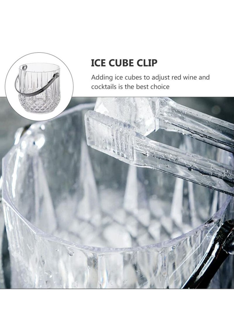 SYOSI Ice Bucket, 2pcs Portable Ransparent Crystal Ice Bucket with Ice Clips Large Capacity Drinks Bucket for Dining Room, Kitchen, Home  - Image 2
