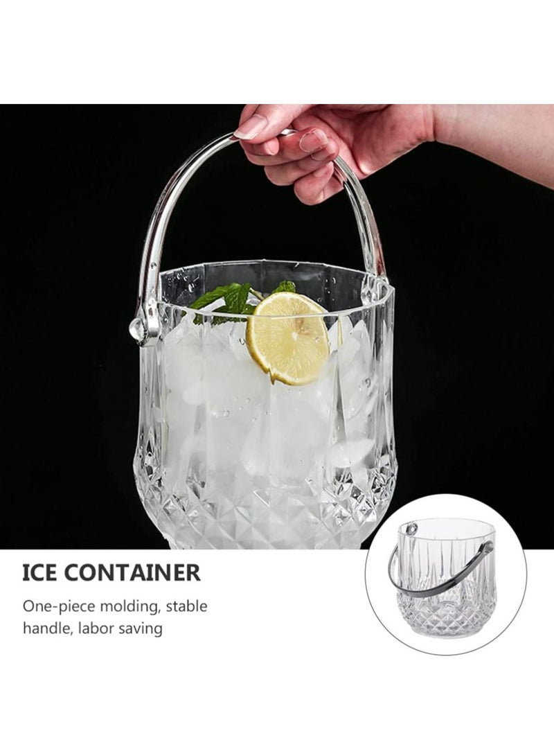 SYOSI Ice Bucket, 2pcs Portable Ransparent Crystal Ice Bucket with Ice Clips Large Capacity Drinks Bucket for Dining Room, Kitchen, Home  - Image 3