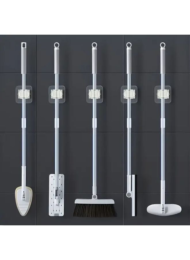10pcs White No Drill Adhesive Wall Hooks Heavy Duty Mop Broom Holder Space Saving - Image 5