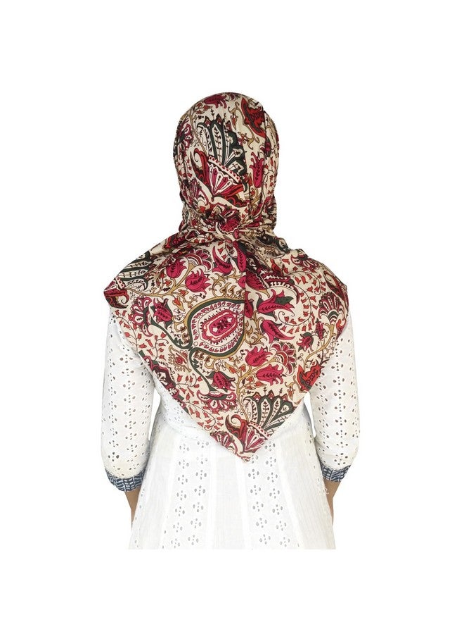 Switchon Unisex Rayon Anti Pollution Full Face Tie Dye Scarf UV Sun Rays Protection Hijab Scarf For Women And Girls (Multicolor_Red) - Image 3