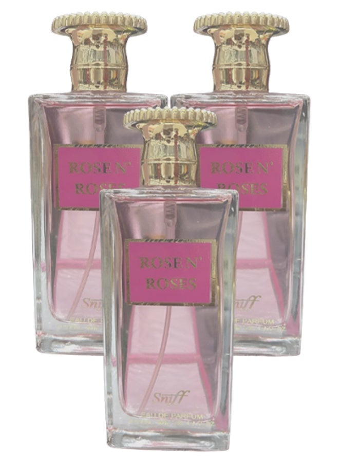 Sniff 3 Pieces Rose N Roses Perfume For Women 100ml EDP - Image 1