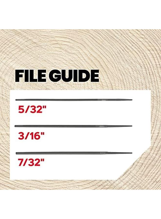 Oregon Universal Chainsaw Field Sharpening Kit Includes 5 32 Inch 3 16 Inch And 7 32 Inch Round Files 6 Inch Flat File Handle Filing Guide And Travel Pouch 617067  - Image 4